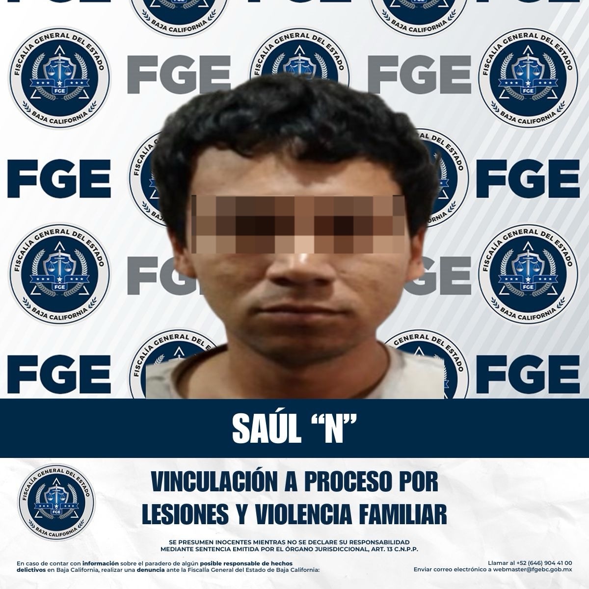 VINCULAN A PROCESO A HOMBRE POR LESIONES Y VIOLENCIA FAMILIAR